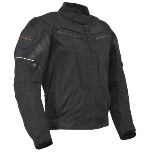 Roleff Racewear 3017 Riga Chaqueta de Motorista, de Tela, Tamaño XXXL, Negro