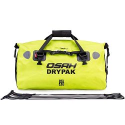 Bolsa Impermeable de Motocicleta - Mochila Duffel con Roll-Top de 500D PVC, Bolsa de Sillín Reflectante para Motociclismo, Ciclismo, Rafting, Camping, Viajes, Pesca, al Aire Libre Verde 40L