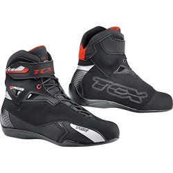 Botas urbanas de caña baja de TCX Rush para motos, impermeables, negro / fluo